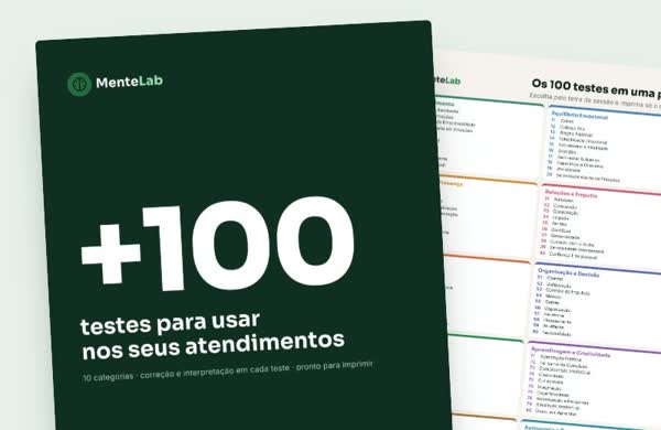 Capa do catálogo e a página com os 100 testes