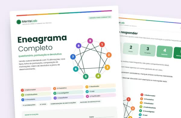 Capa e página de instruções do teste do Eneagrama