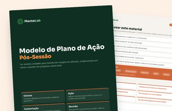 Capa e página do plano de ação