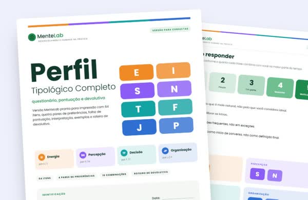 Capa e página de instruções do Perfil Tipológico