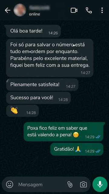Depoimento recebido no WhatsApp